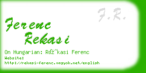 ferenc rekasi business card